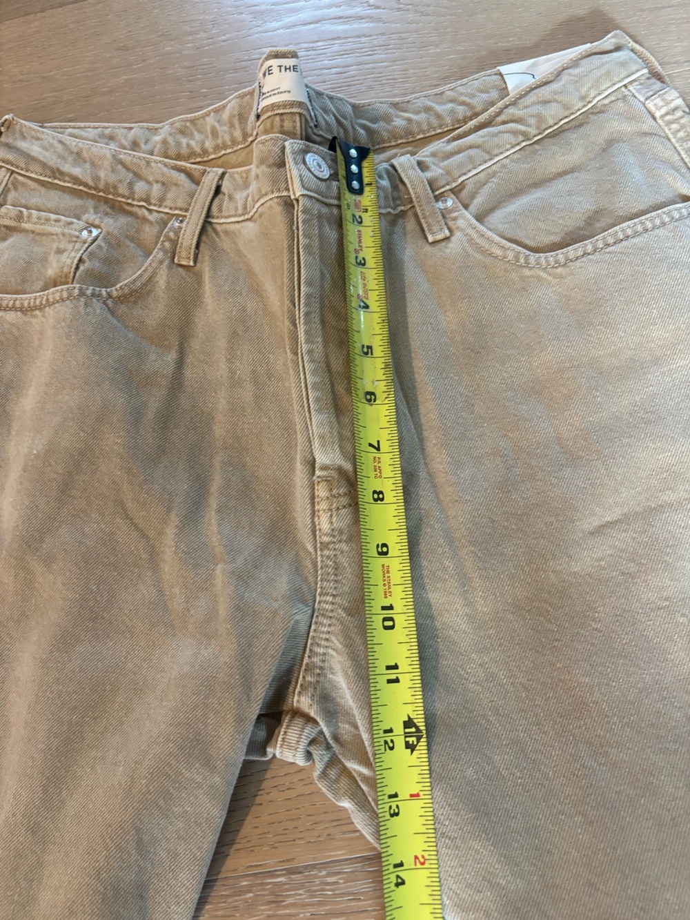 Free People We The Free Fable Low-Rise Twisted Bowed Jeans 32 Oat Latte NWT - Picture 16 of 17